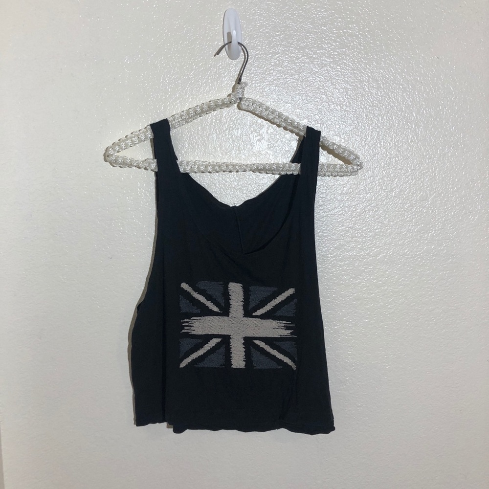 Brandy Melville British Flag Cropped Tank Top